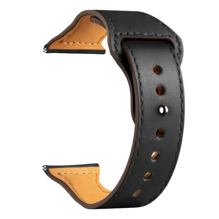 Bracelet en cuir noir boucle moderne