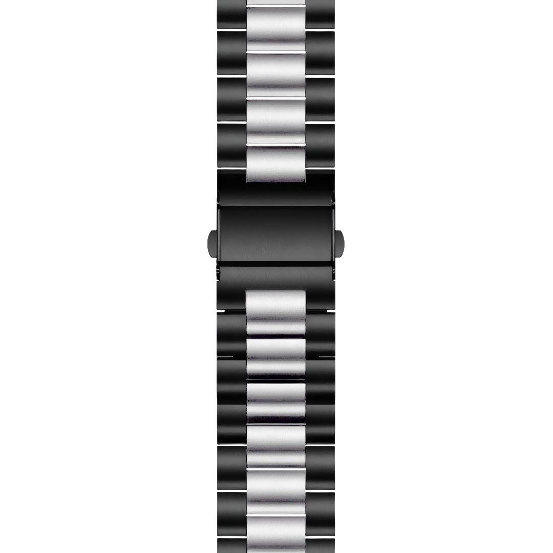 Bracelet acier noir/argenté